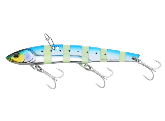 Jackall Bros Bigbacker Metal Vibration 128 - Iwashi Glow Stripe