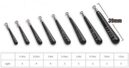 Keitech Tungsten Drop Shot Slim Weights