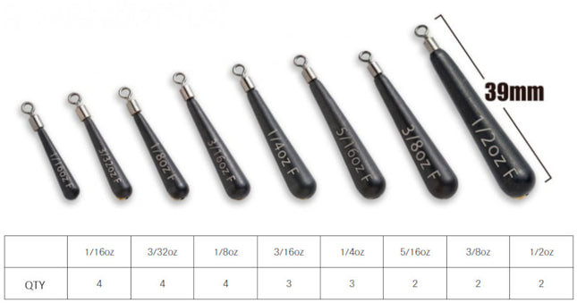 Keitech Tungsten Drop Shot Slim Weights